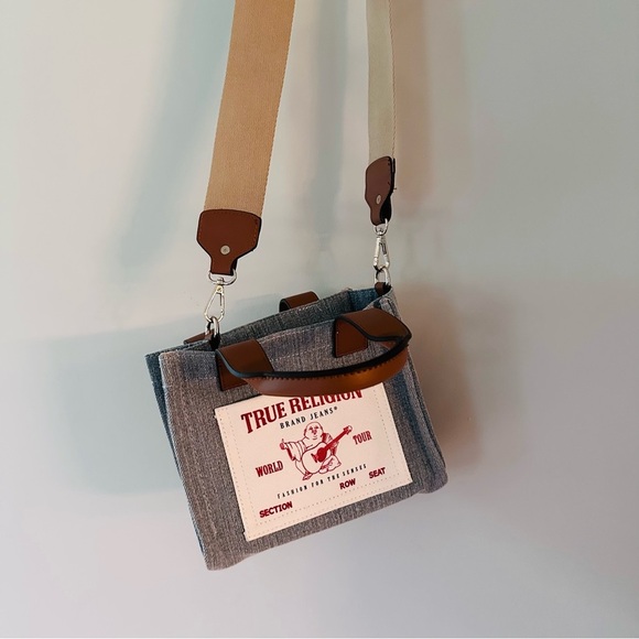 True Religion Mini Canvas Denim Tote Bag - Picture 6 of 13